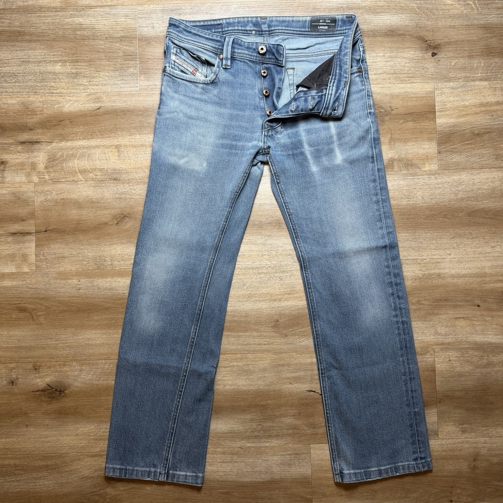 Diesel Larkee Jeans Men 30x28 Blue Straight Leg Stretch Medium Wash Denim RM030
